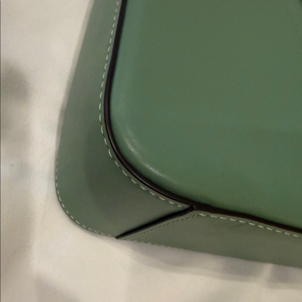 Coach Green Leather Eliza Shoulder Bag with Silver-Tone Clasp - Picture 5 of 10